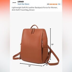 Women’s Brown Faux Leather Backpack